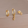 Three-Pair Square Cubic Zirconia Huggie Earring Set - Image 3