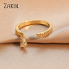 Zakol Korea Multilayer Zircon Engagement Open Rings for Women Water Drop Party Jewelry - Image 8