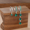 3PCS Stainless Steel Water Drop Tassel Hoop Earrings Set For Women Gold Plated Zircon Piercing Earring Korean Jewelry - Image 9