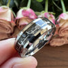 8mm SilverBlue Carbon Fiber Heart Inlay Tungsten Carbide Engagement Rings Wedding Bands Domed Polished Shiny Comfort Fit - Image 7