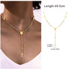Beaded Long Chain Y Shape Necklace For Women, Minimalist Drop Bar Pendant Choker Necklaces, Clavicle Chain Jewelry - Image 13