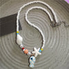 Colorful Ceramic Fish and Starfish Bead Choker Necklace - Image 30