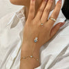 Devil's Eye Palm Zircon Chain Bracelet for Women Link Connected Stainless Steel Finger Ring Bracelets Hand Harness Jewelry - Image 4