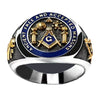 Retro Classic, Religious Totem, Blue Drip Oil Two-Color Ring, Men's Jewelry - Image 5