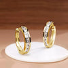 Gold Color Plated Stainless Steel Round Circle Earrings for Women Cubic Zirconia Hoop Earrings Jewelry - Image 1