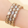 Happy Bangle Paved Diamond Enamel Beaded Bracelets For Women Boho Gold Color Elastic Bracelets - Image 60