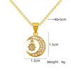 1 Pcs Star and Moon with Zirconia Copper Pendant Necklace Girls Style Gift Jewelry - Image 6