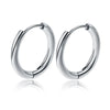1 Pair Stainless Steel Round Hoop Earrings For Women 2.5mm Thick Hip-hop Street Pop Ear Buckle Classic Huggie Daily Jewelry - Image 8