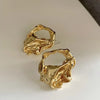 French Irregular Metal Flower Stud Earring for Women Gold Silver Color Punk Metal Earring Jewelry Simple Ear Accessories Gift - Image 7