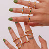 Gold Plated Shiny 12 Colors Birthstone Ring Stainless Steel Gold Plated Zircon Rings Zodiac ConstellationFor Women - Image 22