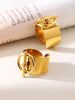 Rings For Women Stainless Steel Adjustable Gold Plated Punk Open Ring Jewelry Accessories Couples Gifts - Image 12