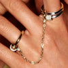Gold Color Micro Pave Tear Drop CZ Tassel Link Chain Dome Ring For Women Girls Bling Cubic Zirconia Finger Jewelry Gift - Image 4