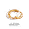 1Set 66mm 3 Round Circle Resin Overlay Minimalist Bracelet Bangle Set Gold Plated Stainless Steel Wrist Jewelry - Image 6