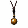 16 Mm Black Obsidian Tiger Eyes Amethyst Stone Women Men Necklaces with Adjustable Braided Rope Cords Crystal Pendant Ne - Image 8
