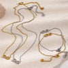 Infinity Pendant CZ Necklace Bracelet Jewelry Set Gold Plated Stainless Steel Necklace Minimalist Women's Jewelry - Image 3