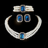 Imitation Gem Pearl Jewelry Set Multi-layer Bead Bead Necklace Earring Necklace Bracelet Set White Pearl Matching Jewelry - Image 9