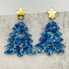 Christmas Jewelry Colorful Sparkling Christmas Tree Acrylic Earrings Star Snowflake Ear Studs for Women Gifts Christmas - Image 2