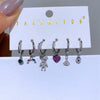 6pcs Cubic Zircon Crystal Pendant Dangle Earrings Set for Women Platinum Plated Party Gift Jewelry - Image 6