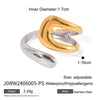 Stainless Steel Minimalist Irregular Curve Geometric Curved Ring Unisex Jewelry Gift - Image 12