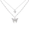 Shiny Butterfly Necklace Ladies Double Layer Clavicle Chain Necklace Jewelry for Ladies Gift - Image 2
