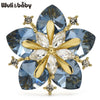 Pretty Crystal Peach Blossom Brooches For Women Men 2-color Charming Shining Flowers Party Office Brooch Pins Gifts - Image 2