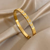 316L Stainless Steel Inlaid Zircon Star Twisted Flower Cuff Bracelet Bangle For Women Men Stackable Charm Jewelry - Image 15