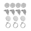10pcs Stainless Steel Gold Silver Round Disc Earring Post W Loop Hammered Plate Earrings Base For Hypo-Allergenic Earring Making - Image 3