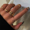 Ten-Piece Stacking Ring Set with Gold-Tone or Silver-Tone Designs - Image 13