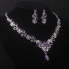 High end atmospheric necklace earring set, wedding bride accessories, wedding dress set, blue, purple, red necklace earrings, bi - Image 5