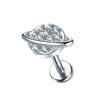 16G 316L Stainless Steel Labret Stud with Decorative Screw-Fit Top for Cartilage Piercings - Image 22