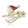 Full Rhinestone Christmas Snowflake Brooch For Women Unisex Enamel Snowman Brooches Pin Festival Year Jewelry Gifts - Image 1