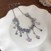 Silver Color Hollow Star Choker Necklaces For Women Long Tassel Rhinestone Imitation Pearl Chain Necklaces Statements Jewelry K - Image 8