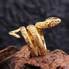 Gothic Punk Scale Serpentine Ring Stainless Steel Gold Silver Two Color Ring For Men Women Street Personality Jewelry - Image 6