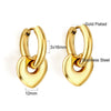 Cubic Chunky Heart Charms Dangling Earrings for Woman/Girls Stainless Steel Gold Plated Smooth Mental Drop Earring - Image 13