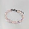 Transparent Crystal Irregular Beaded Bracelet Women‘s Shiny Mulit-cut Pink Glass Chain on the Hand Jewelry Girls Gifts - Image 12