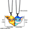2-piece cute Eevee cartoon pendant necklace with heart patchwork, anime-style metal necklace - Image 11