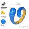 Chunky Open Twist Stackable Rings for Women, Blue Geometric Bold Enamel Crossover Statement Ring Band - Image 21