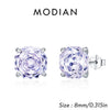 Silver Polygon Multi-Color Rose Cut Cubic Zirconia Stud Earrings For Women Party Jewelry - Image 15