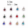 60 piece/lot Stainless Steel Crystal Pendant steel Gold Color 12 Birthstone Charm Round 6mm 6.5mm Rhinestones Charms - Image 1