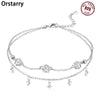 Silver Summer Double Star Shaped Chain Anklets Women Lady Ankle Bracelet Prom Foot Party Jewelry Gifts - Image 2