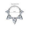 Titanium 16G Pear CZ Hinged Clicker Segment Hoop Ring 8mm/10mm Hinged Daith Clicker Septum Nose Jewelry - Image 9