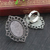 18x25mm 5pcs Antique Silver Bronze Plated Mixed Styles Oval Adjustable Ring Settings Blank/Base - Image 40