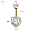 ZS 1 PC Gold Color 14G Stainless Steel Belly Ring Snake Heart Shiny CZ Crystal Navel Belly Button Rings Butterfly Navel Piercing - Image 25