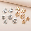 Twist Knot Metal Stud Earrings For Women Hollow Geometric Gold Silver Color boucles d'oreilles Unusual Earrings Jewelry - Image 1