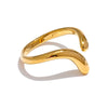 Minimalist Stainless Steel Open Chic Adjustable Ring Thin Finger Korean Jewelry Golden - Image 7