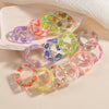 Korean Colorful Transparent Resin Acrylic Rings Set for Women Geometric Thin Round Ring Wedding Jewelry - Image 14