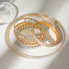 White Cubic Zirconia Multi-Layers Bangle Bracelet And Collar Necklace Jewelry Sets Stainless Steels Jewelry - Image 4