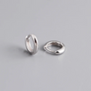 Silver Minimalist Matte Gothic Unisex Huggies Ear Hoop Earrings for Women Men Piercing Ear Buckle Jewelry - Image 12