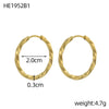 Carlidana Chic Simple Hoop Earrings Simple Women Earrings Stainless Steel Gold Plated Twisted Circle Huggies Earring - Image 9
