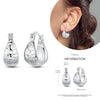 Silver Women Hoop Earrings Gifts For Girl U Rhombic Shape Geometric Lines Zircon Earring - Image 9